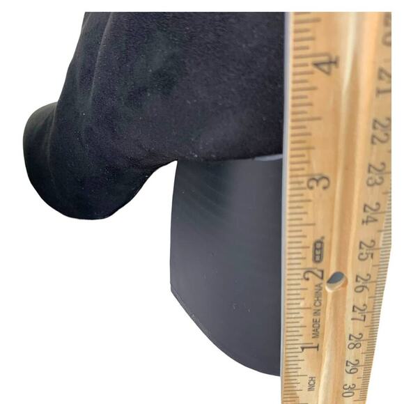 Qupid Vegan Suede Ankle Booties Back Zipper Block High Heel Women Size 9 Black - Picture 12 of 12